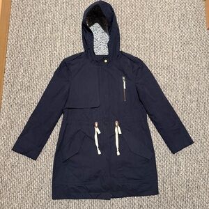 Loft navy blue hooded anorak jacket